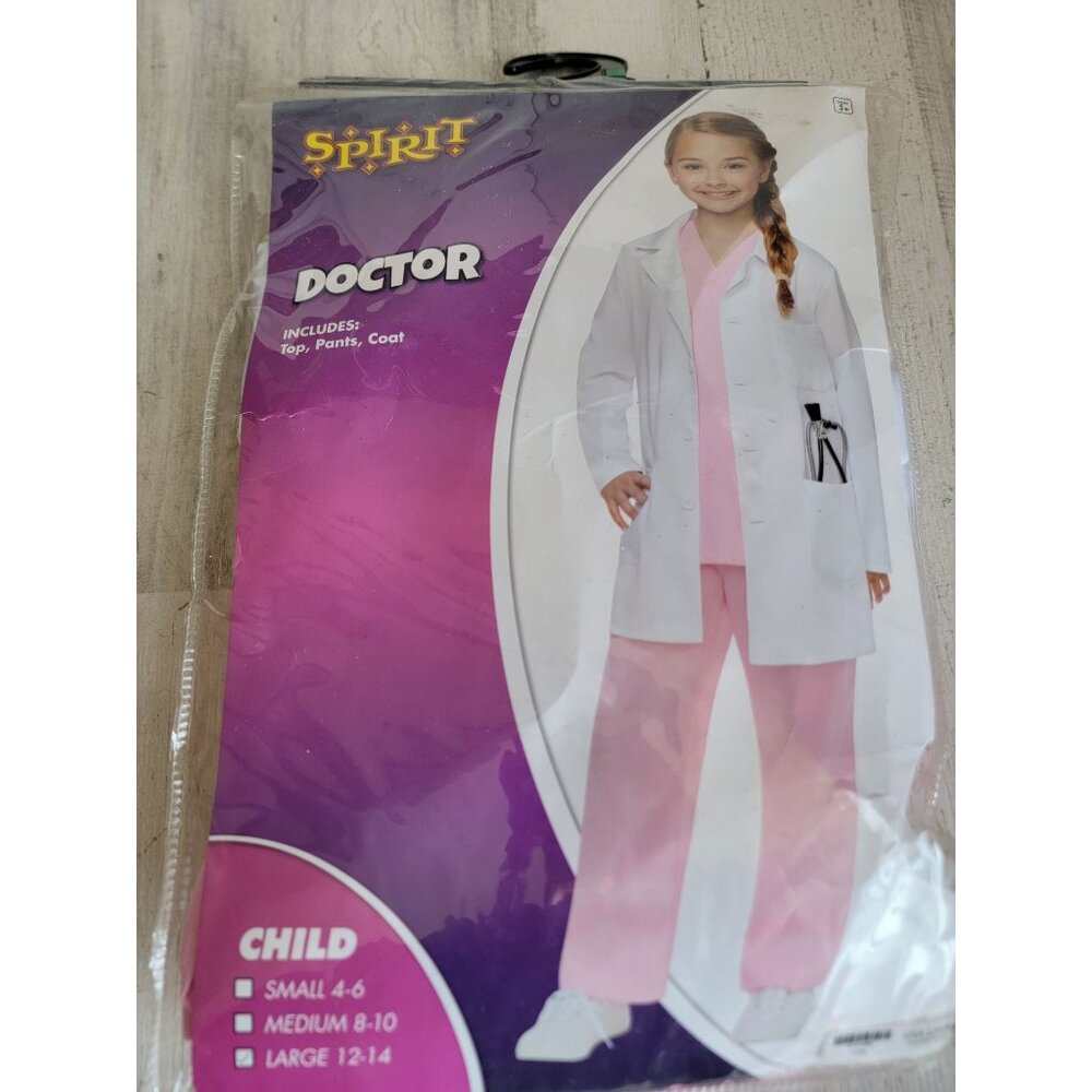 Spirit Halloween large girl doctor costume‎ nurse medical care outfit
